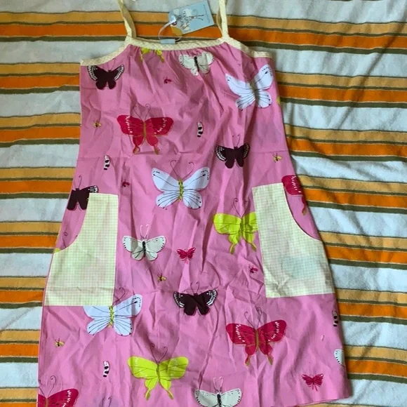 NWT munki munki Pink Butterfly Kids Dress in size 8 - Picture 1 of 4
